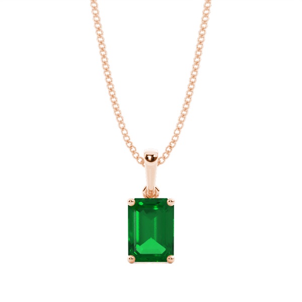 4 Prong Setting Emerald Pendant