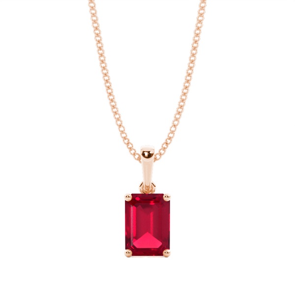 4 Prong Setting Ruby Pendent