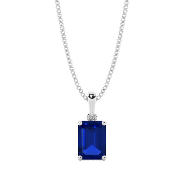 4 Prong Setting Blue Sapphire Pendent