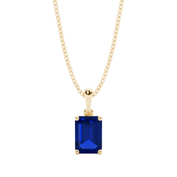 4 Prong Setting Blue Sapphire Pendent