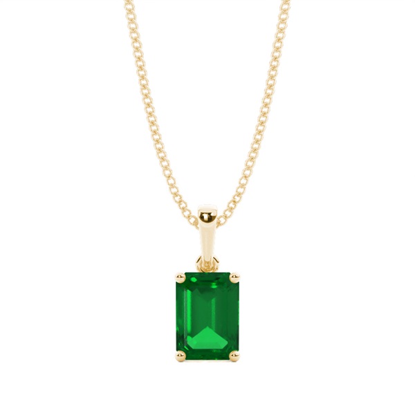 4 Prong Setting Emerald Pendant