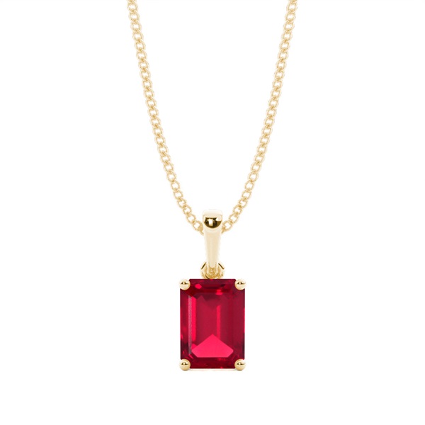 4 Prong Setting Ruby Pendent