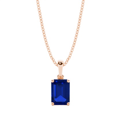 4 Prong Setting Blue Sapphire Pendent