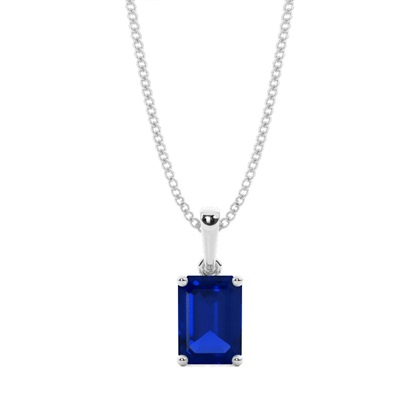 4 Prong Setting Blue Sapphire Pendent