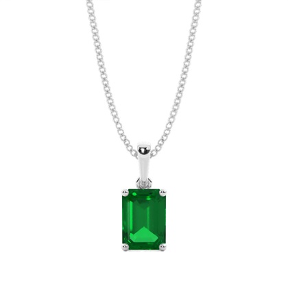 4 Prong Setting Emerald Pendant