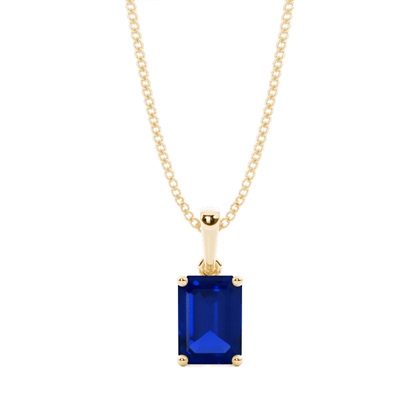 4 Prong Setting Blue Sapphire Pendent