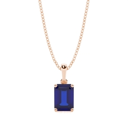 4 Prong Setting Blue Sapphire Pendent