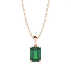 4 Prong Setting Emerald Pendant