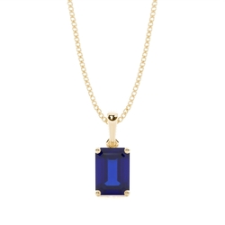 4 Prong Setting Blue Sapphire Pendent