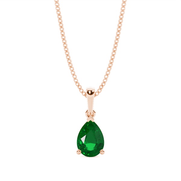 Prong Setting Pear Emerald Pendent