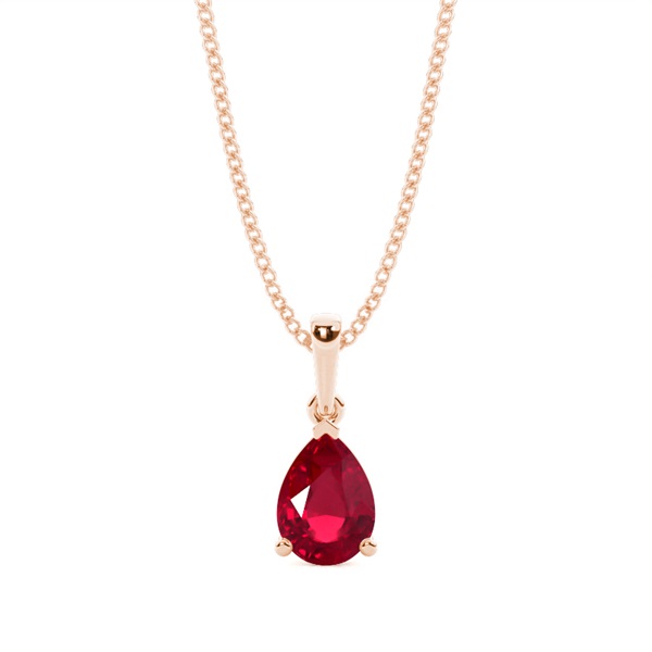 Prong Setting Pear Ruby Pendent