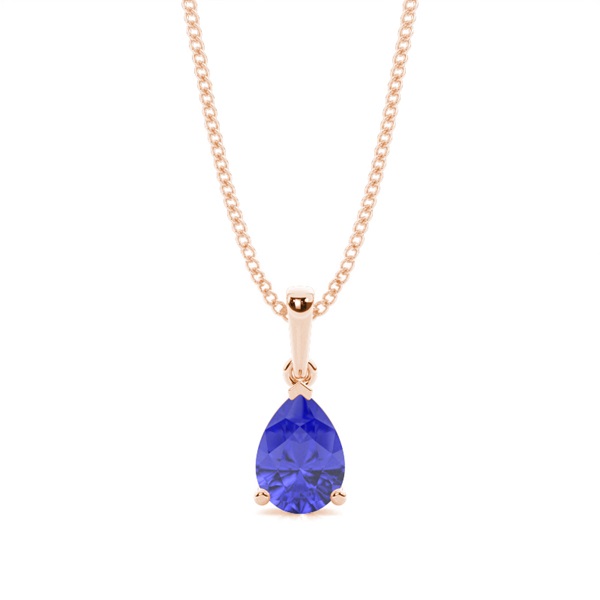 Prong Setting Pear Tanzanite Pendent
