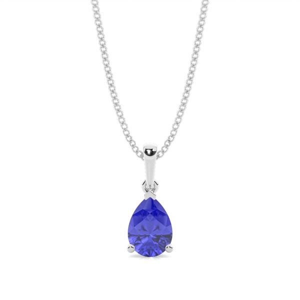 Prong Setting Pear Tanzanite Pendent