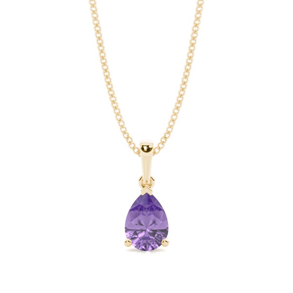 Prong Setting Pear Amethyst Pendent