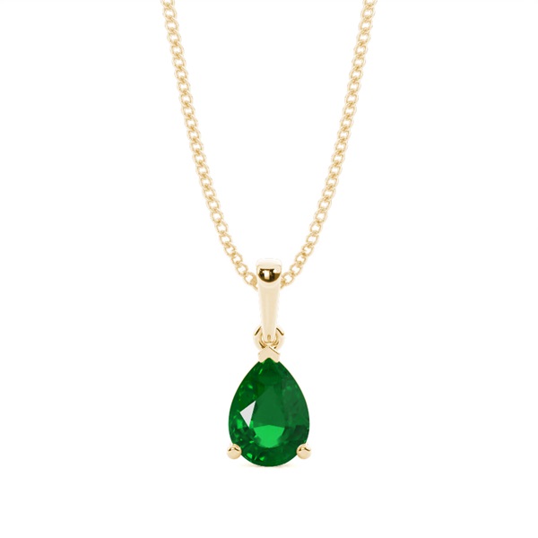 Prong Setting Pear Emerald Pendent