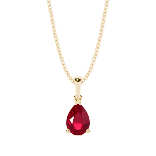 Prong Setting Pear Ruby Pendent