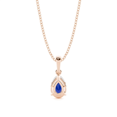 Zinkeneinstellung Birnenblauer Saphiranhänger