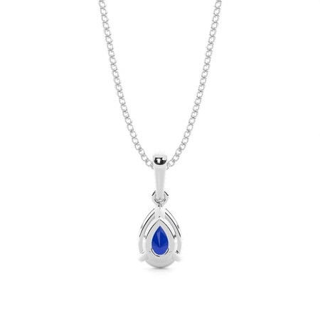 Zinkeneinstellung Birnenblauer Saphiranhänger