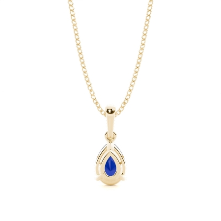 Zinkeneinstellung Birnenblauer Saphiranhänger