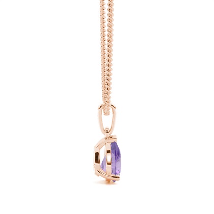 Tropfenförmiger Anhänger mit Amethyst in einer Krappenfassung