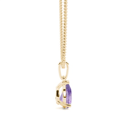 Tropfenförmiger Anhänger mit Amethyst in einer Krappenfassung