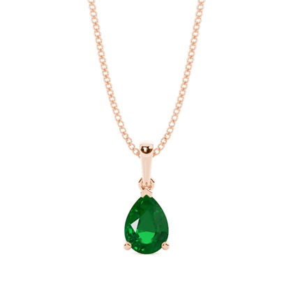Prong Setting Pear Emerald Pendent