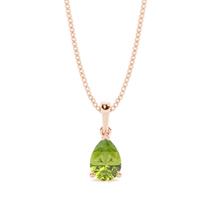 Prong Setting Pear Peridot Pendent