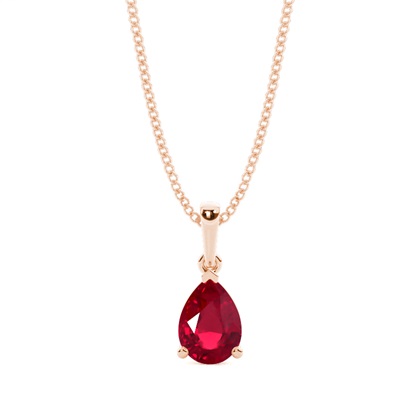 Rose Gold Solitaire Pendant Gemstones