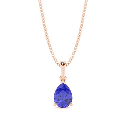Prong Setting Pear Tanzanite Pendent