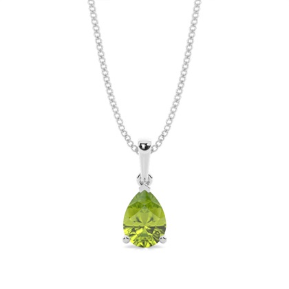 Prong Setting Pear Peridot Pendent
