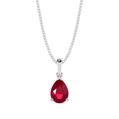 Prong Setting Pear Ruby Pendent