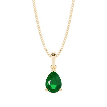 Prong Setting Pear Emerald Pendent