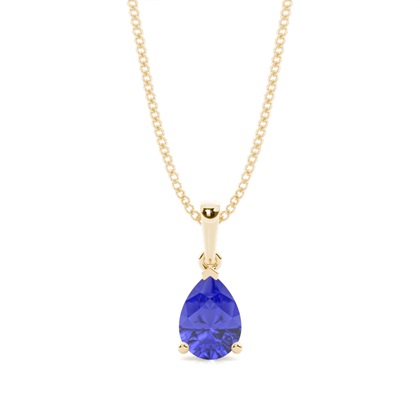 Prong Setting Pear Tanzanite Pendent