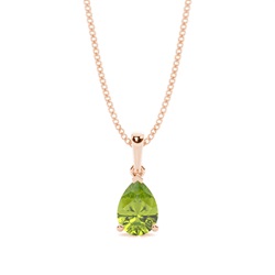 Tropfenförmiger Anhänger mit Peridot in einer Krappenfassung