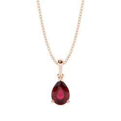 Prong Setting Pear Ruby Pendent