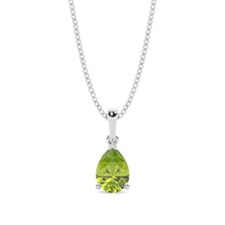 Prong Setting Pear Peridot Pendent
