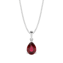 Prong Setting Pear Ruby Pendent