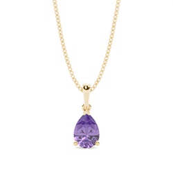 Prong Setting Pear Amethyst Pendent