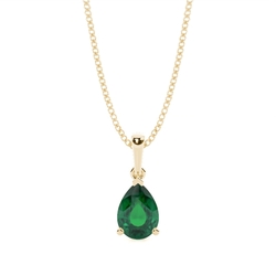 Prong Setting Pear Emerald Pendent