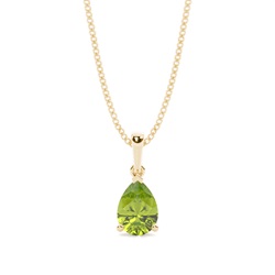 Tropfenförmiger Anhänger mit Peridot in einer Krappenfassung