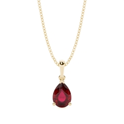 Prong Setting Pear Ruby Pendent