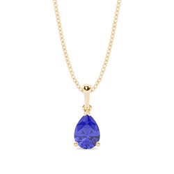 Prong Setting Pear Tanzanite Pendent