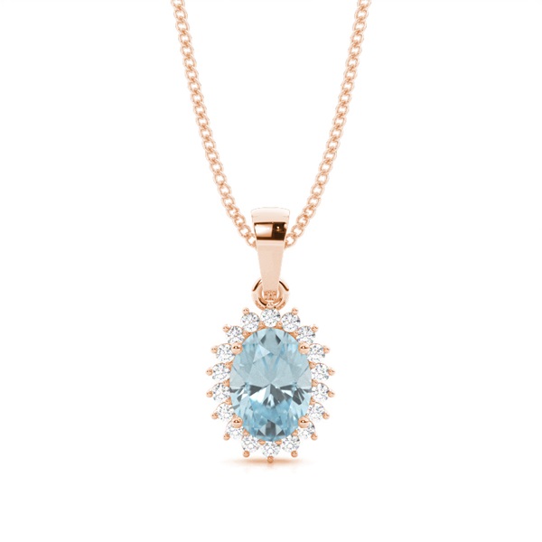 4 Prong Setting Oval Aquamarine Pendent