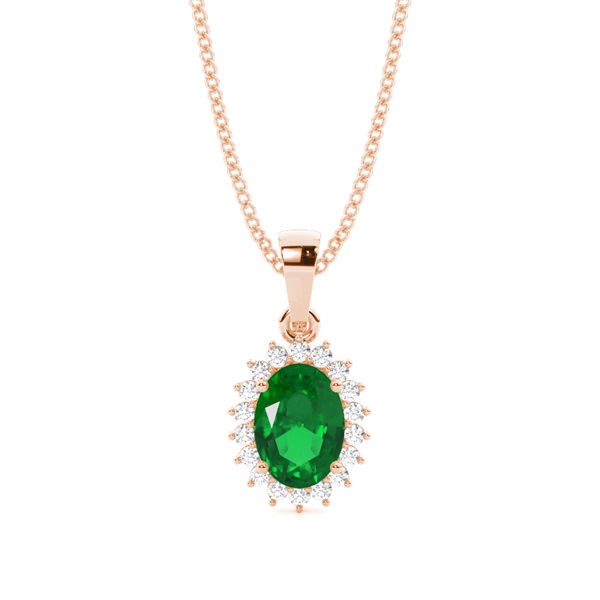 4 Prong Setting Oval Emerald Pendent