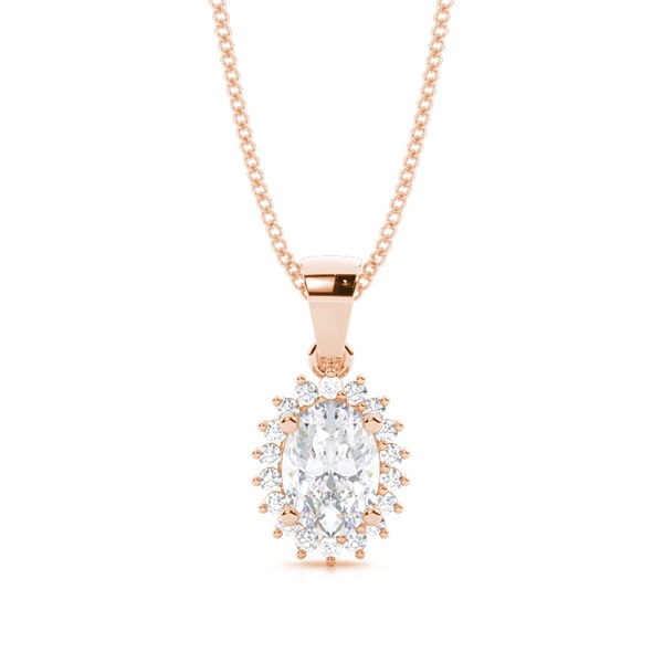 4 Prong Setting Oval Moissanite Pendent