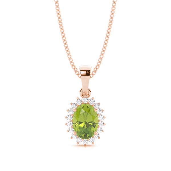4 Prong Setting Oval Peridot Pendent