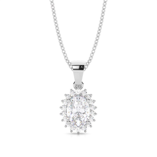 4 Prong Setting Oval Moissanite Pendent