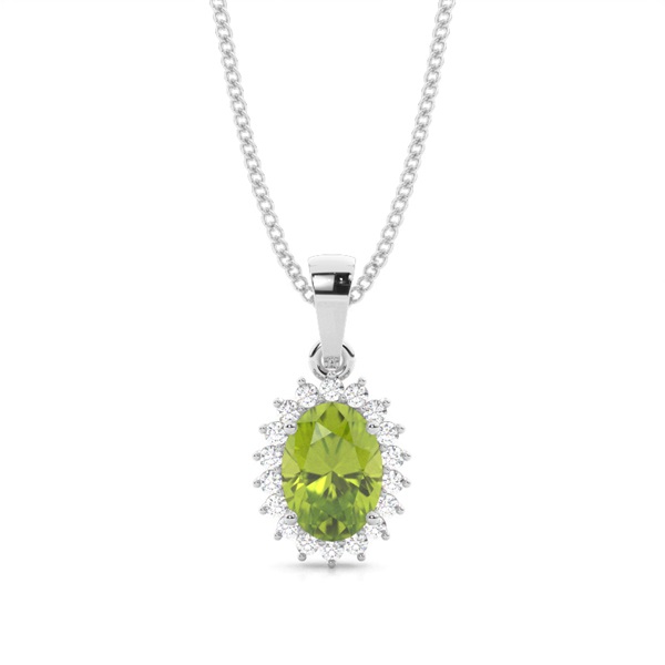 4 Prong Setting Oval Peridot Pendent