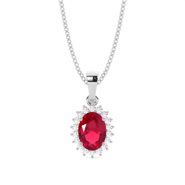 4 Prong Setting Oval Ruby Pendent