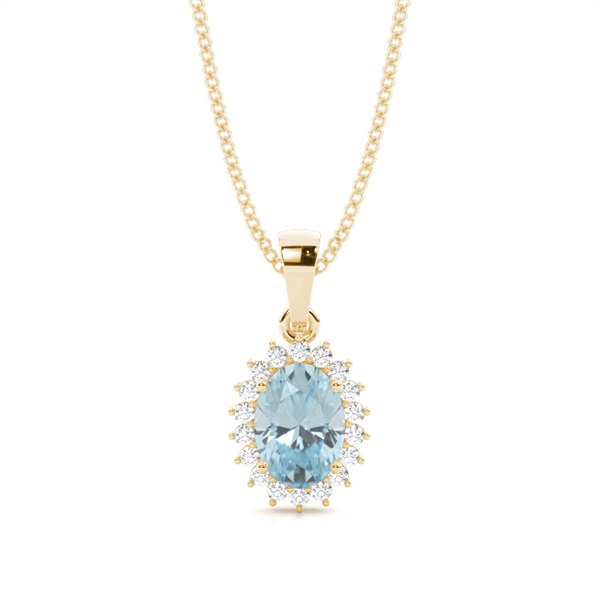 4 Prong Setting Oval Aquamarine Pendent